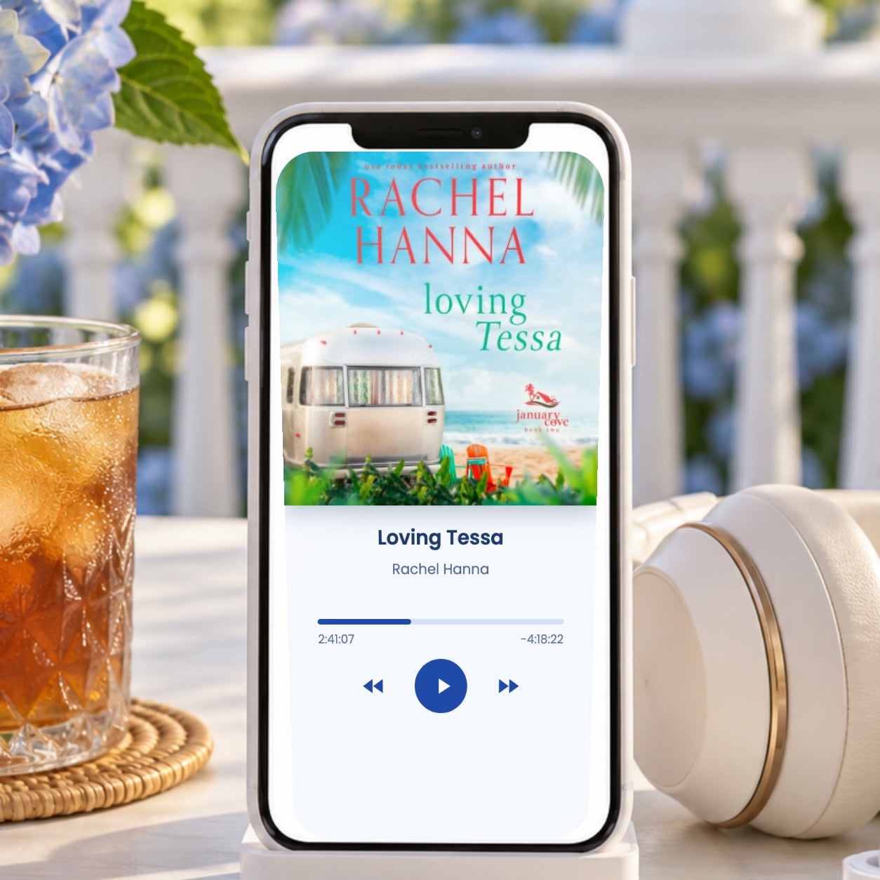 Loving Tessa audiobook on a phone