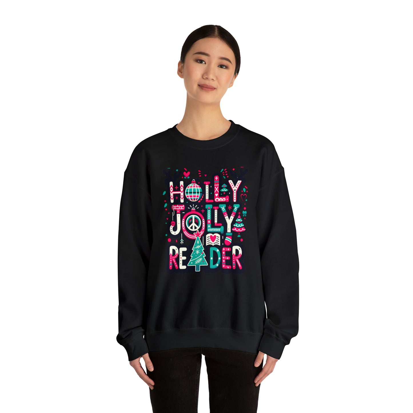 HOLLY JOLLY READER Unisex Heavy Blend™ Crewneck Sweatshirt