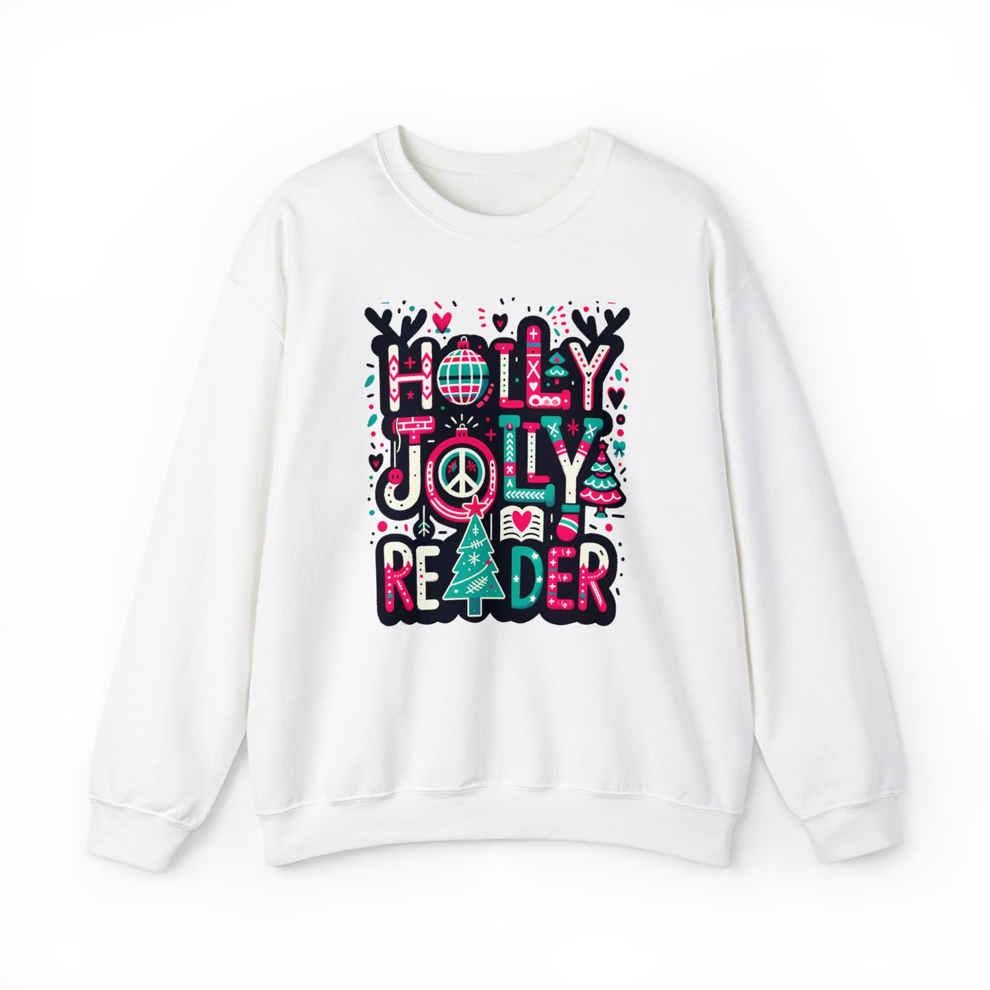 HOLLY JOLLY READER Unisex Heavy Blend™ Crewneck Sweatshirt