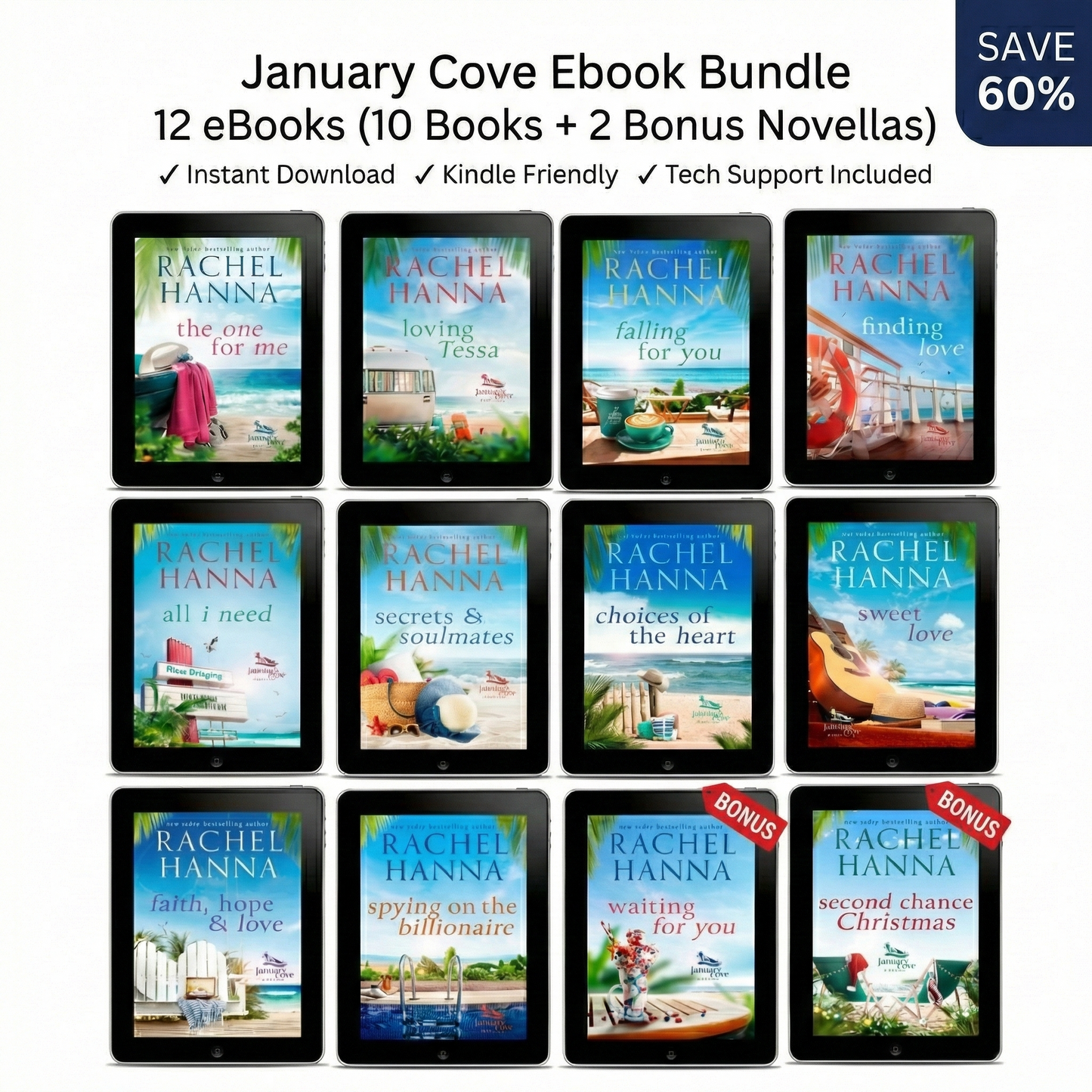 January Cove Beach eBook COMPLETE Series + TWO BONUS Novellas Rachel Hanna