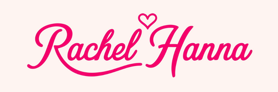 Rachel Hanna's name in hot pink with a heart